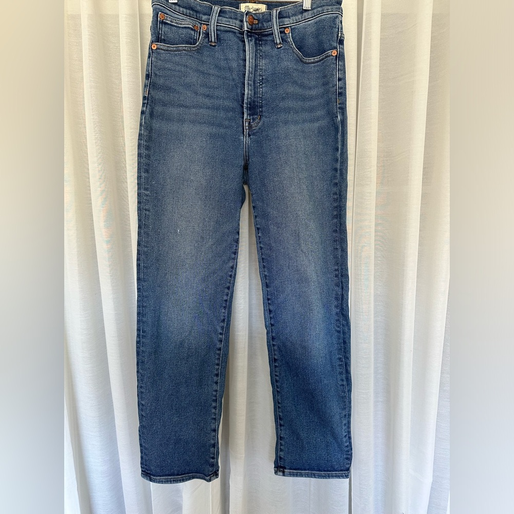 Madewell Straight Leg Jeans in Medium Blue Wash
